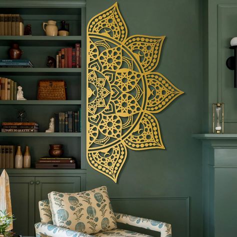 #islam #islamic #islamicmandala #mandala #islamicpattern #pattern #islamicdecor #metal #metaldecor #walldecor #wallartistanbul Islamic Mandala, Indian Wall Decor, Indian Wall Art, Indian Living Rooms, Indian Interiors, Islamic Wall Decor, Calligraphy Wall Art, Islamic Decor, Spiritual Decor