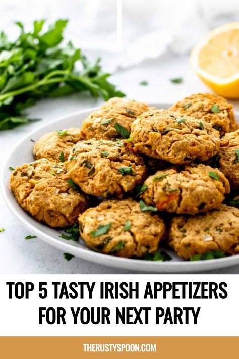 Tasty Irish Appetizers Irish Appetizers Easy, Irish Recipes Appetizers, Irish Appetizers, Creamy Potato Leek Soup, Rusty Spoon, Salmon Appetizer, Cheese Stuffed Mushrooms, Baked Falafel, Cocktail Appetizers