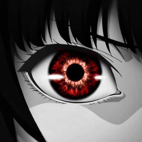 Red Eyes Drawing Anime Art, Yumeko Jabami Red Eyes, Horror Anime Icons, Yumeko Jabami Eyes, Red Eye Aesthetic, Kakegurui Eyes, Red Anime Eyes, Anime Red Aesthetic, Red Eyes Aesthetic