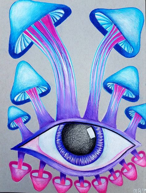 not mine, just found it on google images and liked it :) Trippy Drawing Ideas, Trippy Drawings, Art Hippie, Drawing Eye, Arte Indie, Drawing Ideas Easy, Mushroom Drawing, Drawing Eyes, Psychadelic Art