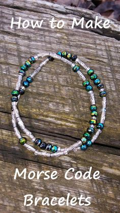 DIY Morse Code Bracelet – I Am Sew Crazy Crystal Bracelets Diy Ideas, How To Make A Morse Code Bracelet Diy, How To Make A Morse Code Bracelet, Homemade Jewelry Ideas Beads, Beaded Bracelets Diy Words, Wire Beaded Bracelets Diy, 2023 Bracelet Trends, Morse Code Bracelet Diy, Stretchy Bracelets Diy