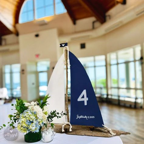 Wedding & Event Decor – Maine Salty Girl Nautical Theme Wedding Decorations, Coastal Wedding Tablescape, Navy Sailor Wedding, Nautical Centerpiece Ideas, Vintage Nautical Wedding, Sailboat Wedding, Driftwood Wedding, Driftwood Sailboat, Nautical Wedding Inspiration