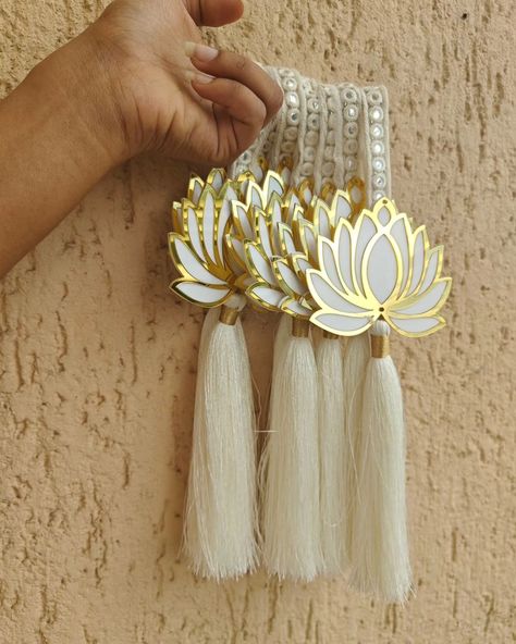 10" long lotus hangings . A give away as a sling tassels ,car hangings and many innovative ways to use DM us for more details or WhatsApp us on 9867422790 Diwali Theme, Handmade Decorative Items, School Fair, Diy Diwali Decorations, Diwali Decor, Diwali Craft, Diwali Diy, Handmade Wall Decor, Paper Flower Wall