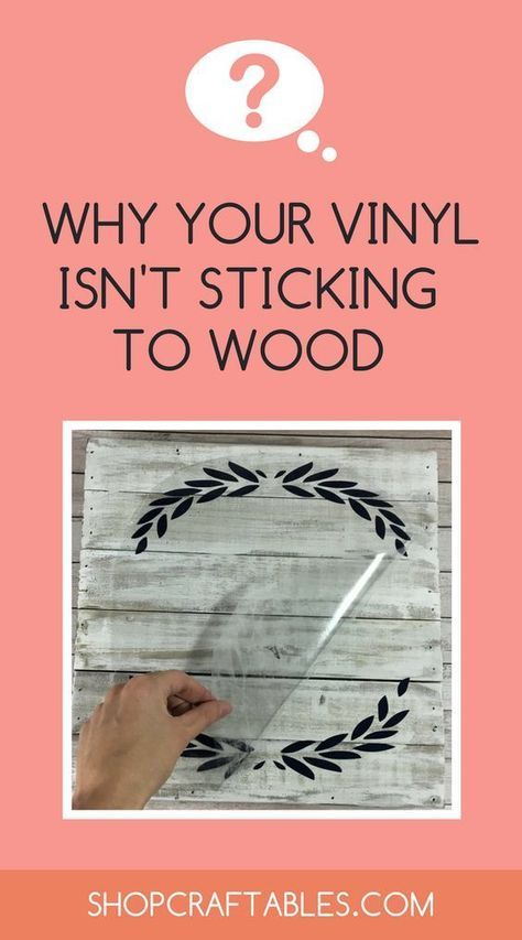 Many people ask why their vinyl won’t stick to the wood & assume there’s a defect w/ the vinyl. When vinyl doesn’t stick to wood, the problem is usually with the wood. There are ways to make it work & things to avoid. Read on to find out how to use #vinyl on wood surfaces from #Craftables | Where to Buy Cheap Heat Transfer Vinyl | How to Use HTV with Instructions | Best DIY Crafts + Projects + Ideas + Applying Tips | Iron On Vinyl | Tshirts Vinyl #HTV #HeatTransferVinyl #DIYCrafts #DIYvinyl How To Apply Vinyl To Wood, Rehab Furniture, Woodworking Logo, Cool Wood Projects, Woodworking Joints, Cricut Projects Beginner, Cricut Craft Room, Stained Wood, Diy Cricut