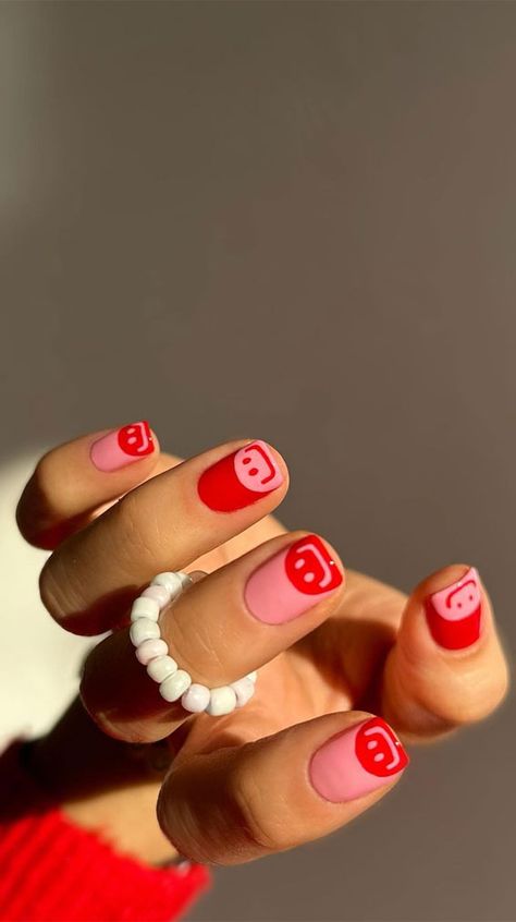 minimalist nails, minimalist nail art, minimalist nail designs, simple nails, simple nail ideas, cute nail ideas, cute nail art, cute and simple nails Funky Nails Valentines, Lucky Nails, Simple Toe Nails, Hang Nguyen, Back To School Nails, Minimalist Nail Art, School Nails, Pink Nail Designs, Pink Nail