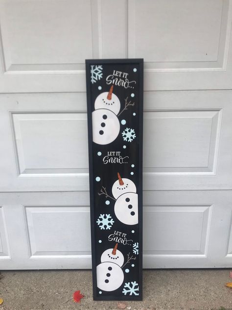 Black Christmas Porch Sign, Christmas Welcome Boards For Porch, Winter Front Porch Sign, Winter Welcome Sign Front Door, Snowman Porch Sign, Christmas Door Signs Front Porches, Porch Boards Signs, Christmas Porch Leaners, Porch Signs Christmas