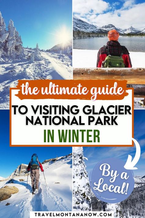 Experience the serene beauty of Glacier National Park in winter! This guide covers everything you need to know for a memorable winter trip, from the best activities like snowshoeing, cross-country skiing, and scenic drives to tips on what to pack for cold-weather adventures. Discover how to navigate winter weather conditions, where to find stunning snowy landscapes, and how to enjoy the park's peaceful, crowd-free environment. Glacier National Park Winter, Visiting Glacier National Park, Glacier National Park Hikes, Winter Trip, Glacier National Park Montana, Cabin Camping, Winter Hiking, Guided Writing, Cross Country Skiing