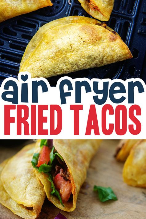 Air fryer fried tacos are less greasy than traditional fried tacos, but still taste absolutely amazing! Tacos Dorados Air Fryer, Air Fryer Tacos, Panini Grill, Fried Tacos, Air Fried Food, Air Fryer Oven Recipes, Air Fry Recipes, Air Fryer Dinner Recipes, Air Fryers