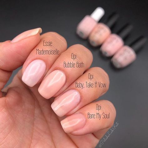 Here are some comparisons with @Opi’s “Baby, Take A Vow”. Some of these are suggestions that you guys sent me when I brought it up in my… Bare My Soul, Opi Nail Polish Colors, Natural Looking Nails, Opi Gel Nails, Dip Nails, Polish Ideas, Finger Nails, Nail Envy, Opi Nail Polish