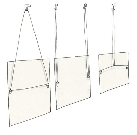 Three different ways to hang art from picture rail molding: page 82 of How to Hang a Picture. Picture Rail Hanging, Picture Rail Molding, Picture Molding, Picture Rail, Picture Hanging, Wall Gallery, Hanging Pictures, Art Display, Hanging Art