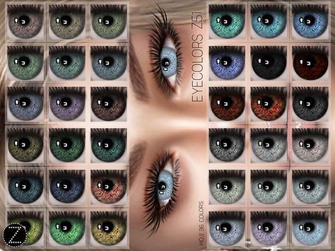 The sims 4 Sims4 Makeup, Magical Eyes, Sims Face, Sims 4 Eyes, Sims 4 Face, Coloured Eyes, Sims Makeup, Sims 4 Makeup Cc, Eye Colours