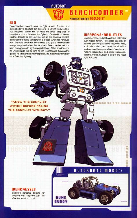 Transformer of the Day: Beachcomber Transformers Generation 1, Cartoons 80s 90s, Transformers Cybertron, Transformers Design, Transformers Autobots, Transformers Comic, Transformers Characters, 90s Cartoons, Transformers G1