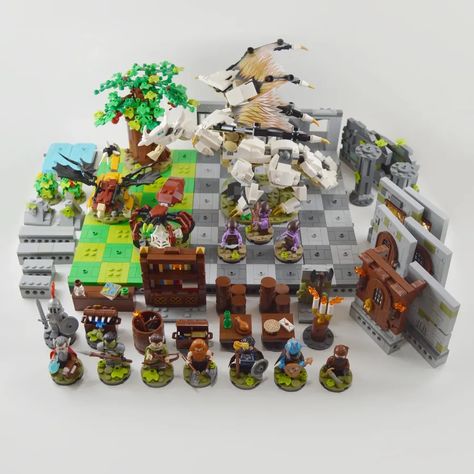 Lego Medieval Moc, Lego Dungeons And Dragons, Lego Habitat, Fantasy Builds, Lego Dnd, Lego Design Ideas, Adventuring Party, Lego Techniques, Armor Suit