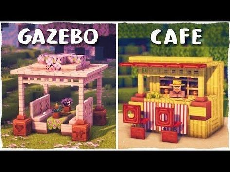 Modded Minecraft Builds, New Build Ideas, Minecraft Outside Decor, Minecraft Decoration Ideas, Minecraft Shops, Case Minecraft, Capas Minecraft, Mc Ideas, Rumah Minecraft Sederhana