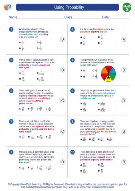 Math Probability, Grade 7 Math Worksheets Word Problems, Probability And Statistics Notes, Probability And Statistics Cheat Sheet, 7th Grade Math Problems, Basic Probability Notes, Probability Math, 7th Grade Math Worksheets, Probability Worksheets