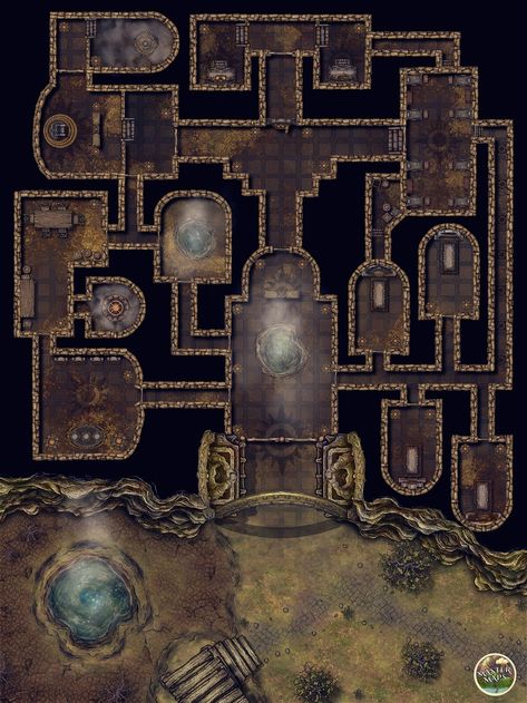 SpringBoil Basin - December 2022 | Master Maps on Patreon Temple Dungeon Map, Dnd Battle Maps Cave, Dnd Cave Map, Dnd Combat, Pokemon Maps, Pathfinder Maps, Fantasy City Map, Dnd World Map, Fantasy Town