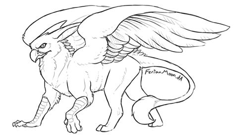 Free Gryphon Lineart Chimera, myth, gryphon #Mythical #Fantasy #Creature mythological chimera,chimera Griffin Drawing, Creature Template, Greek Mythological Creatures, Magic Creatures, Hipster Drawings, Draw Tutorial, Super Powers Art, Psychadelic Art, Elves And Fairies