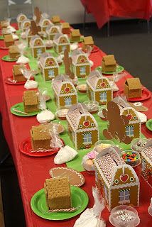 Gingerbread Man Themed Classroom Christmas Party Gingerbread House Making Party, Gingerbread House Making, Classroom Christmas Party, Christmas Cookie Party, School Christmas Party, Gingerbread House Parties, Gingerbread Party, Cookie Decorating Party, Gingerbread House Decorations