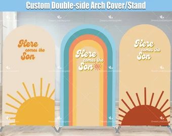 Here Comes The Son Shower Decor, Here Comes The Sun Backdrop, Here Comes The Son Decor, Here Comes The Son Table Decor, Here Comes The Son Baby Shower Decor, Here Comes The Son Backdrop, Groovy Balloons, Here Comes The Son Baby Shower Theme, Baby Shower Arch Backdrop