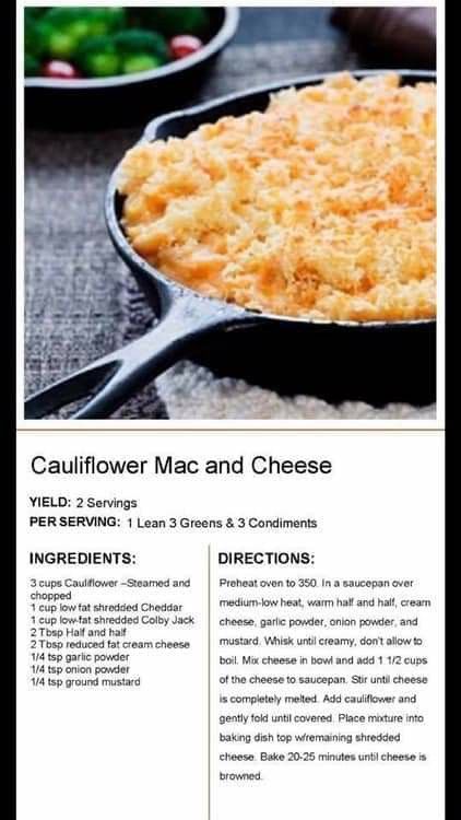 Lean Protein Meals, Lean And Green, Cauliflower Mac And Cheese, Green Meals, Lean Meals, Green Recipes, Lean And Green Meals, Protein Meals, Protein Recipes