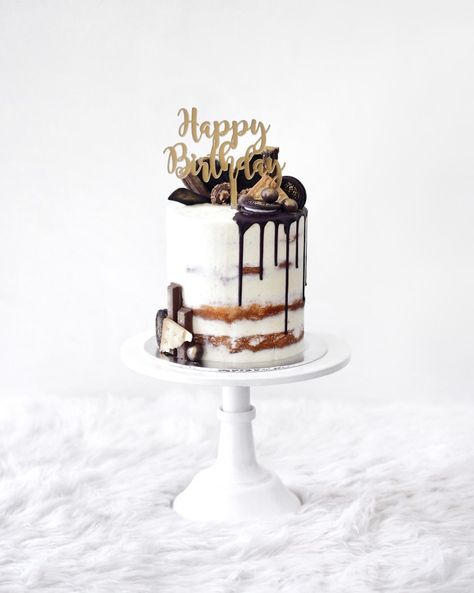 Rustic Birthday Cakes For Men, Masculine Cakes For Men, 80th Birthday Cake For Men, Rustic Birthday Cake, 40th Birthday Cakes For Men, Caramel Drip Cake, Birthday Drip Cake, Cake Design For Men, 15th Birthday Cakes