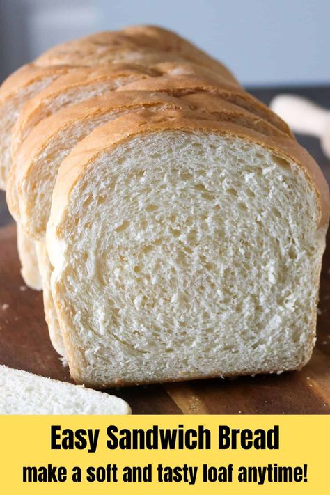 Homemade and Easy Sandwich Bread only needs 7 ingredients! You can make soft and tasty loaf for your toasts and sandwiches anytime! #sandwichloaf #loafbread Easy Sandwich Bread Recipe, Sandwhich Bread, Homemade Sandwich Bread, Sandwich Bread Recipe, Homemade White Bread, Sandwich Loaf, Homemade Sandwich, Sandwich Bread Recipes, Simple Sandwiches