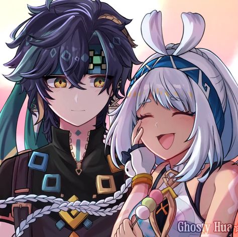 #matching #couple #genshinimpact #genshin #genshinships #fanart #kinich #mualani #couplegoal #icon #profile #pfp #duo #cute Pfp Duo, Icon Profile, Yin Yang Art, Matching Friend, Diy Hair Accessories Ribbon, Best Friend Match, Duos Icons, Matching Couple, Cute Anime Profile Pictures