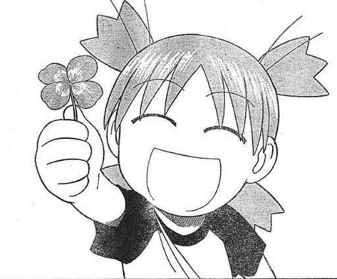 May the luck be with you. Yotsuba Manga, Azumanga Daioh, Bin Laden, All Anime, Manga Comics, Manga Drawing, Clover Leaf, Anime Figures, Cute Icons