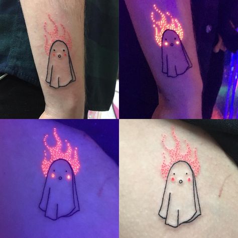 kayla newell (@kaylarrrrr) no Instagram: “👻👻👻 #pdxtattoo #neontattoo” Neon Ghost, Ghost Tattoos, Cute Halloween Tattoos, Uv Tattoo, Ghost Tattoo, Geometric Tattoo Design, Original Tattoos, Spooky Tattoos, Best Sleeve Tattoos