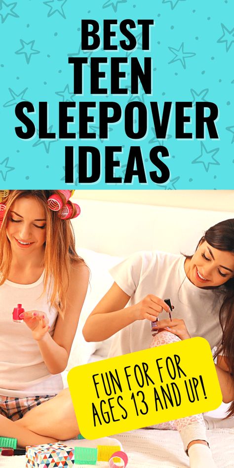 What to do at a sleepover age 13 and up (things to do at a sleepover teens) - super fun things to do in a sleepover for teenagers including party themes, slumber party games and more! #sleepoverparty #teenparty #themeparties Teenage Sleepover Ideas, Teenage Sleepover, Slumber Party Decorations, Slumber Party Activities, Hotel Birthday Parties, Slumber Party Ideas, Teen Sleepover Ideas, Girls Sleepover Party, Fun Sleepover Games