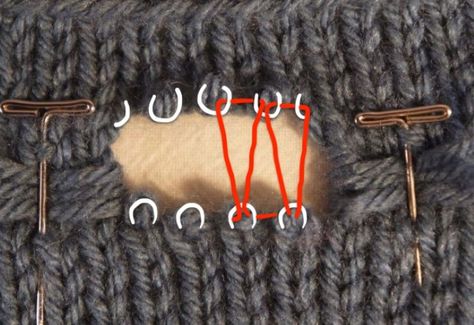 Knit Mending, Sweater Knitting Designs, Knitting Hacks, Mending Clothes, Knitting Help, Diy Wool, Make Do And Mend, Visible Mending, Knitted Afghans