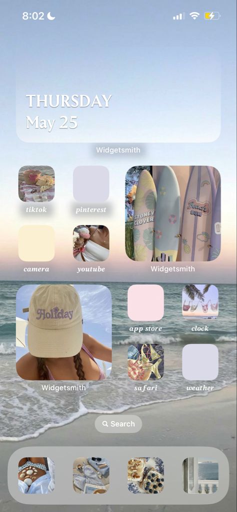 Athstetic Home Screens, Wallpaper Ios 16 Widgets, Aesthic Phone Ideas, Ios Home Screen Ideas Summer, Iphone Customized Home Screen, Ios 16 Summer, Iphone Home Screen Ideas Aesthetic, Iphone Background Layout, Aesthetic Ios 16 Home Screen Ideas