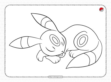 Pokemon Umbreon Coloring Pages 1 Crimson Eyes, Coloring Pokemon, Pokemon Jigglypuff, Pokemon Umbreon, Pointed Ears, Pokemon Coloring Pages, Pokemon Coloring, Yellow Rings, Yarn Thread