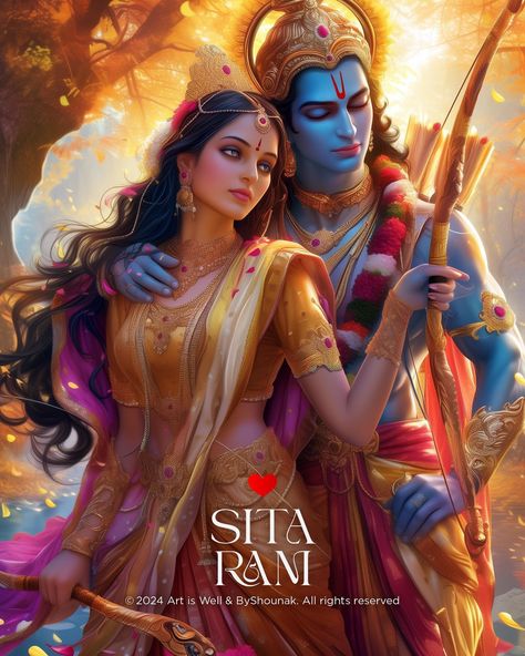 Instagram Ideal Couple, Ram Sita Photo, Siya Ram, Comic Artwork, Rama Image, Ram Image, Sita Ram, Lord Rama Images, Running Out Of Time