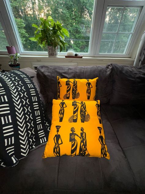 Refresh your room décor with these bright and stylish handmade pillow covers. These pillows will be sure to add a pop of color and vibrancy to any room. Zipper closure makes for easy removal for cleaning. Afrocentric Home Decor, Afrocentric Home, African Print Pillows, African Pillow, Cushion Decor, Ankara Print, Faux Suede Fabric, Handmade Pillow Covers, Print Pillow