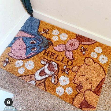 Winnie The Pooh Door Mat, Diy Winnie The Pooh Decorations Nursery, Pooh Bear Room, Winnie The Pooh Kitchen Ideas, Winnie The Pooh Furniture, Winnie The Pooh House Decor, Disney Themed Living Room, Disney Apartment Decor, Winnie The Pooh Bathroom