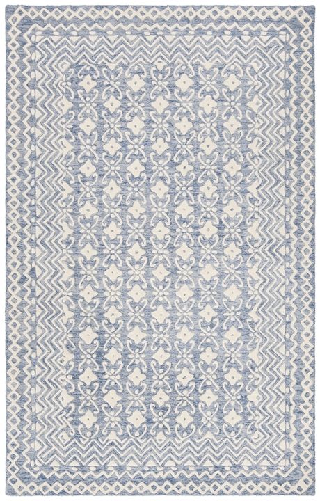 BLM114M Rug from Blossom collection. Floral Rugs, Big Room, Blue Wool Rugs, Room Refresh, Safavieh Rug, Country Casual, Hooked Rugs, Room Update, Indoor Patio Furniture