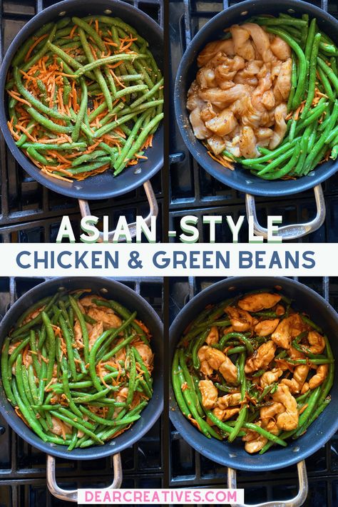 Easy Asian Chicken and Green Beans Recipe - Print the recipe for this Chinese chicken stir-fry with green beans at DearCreatives.com String Bean Chicken Recipe, Rice And Soy Sauce, Back To School Meals, Chinese Chicken Stir Fry, Turkey And Green Beans, Easy Asian Chicken, Chinese Green Beans, Chicken And Green Beans, Pasta With Green Beans