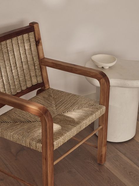 Our Bray dining chair has been crafted in a custom finished Australian wood frame with unique hand-woven patterns in natural fibres. Plaster Furniture, Woven Outdoor Furniture, Woven Chair, Occasional Chair, Furniture Showroom, Wood Dining Chairs, Natural Fibres, Furniture Collections, Residential Interior