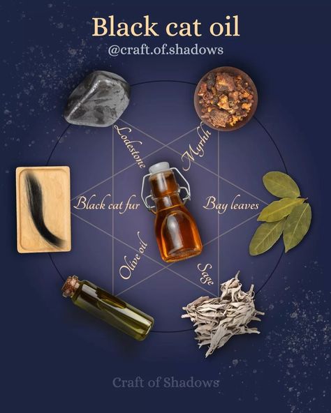 Craft Of Shadows (@craft.of.shadows) • Instagram photos and videos Oil Spells, Black Cat Oil, Big Glass Jar, Hedge Witchery, Witchcraft Stuff, Fill The Jar, Magick Oil, Castrol Oil, Dried Sage