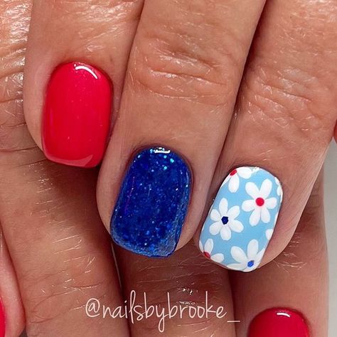 Patriotic Nails, Blue Glitter Nails, Fourth Of July Nails, 4th Of July Nails, Color Nails, July Nails, Nails Only, Get Nails, June 19