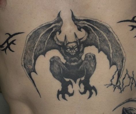 Gargoyle Tattoo Gothic, Gargoyle Reference, Gargoyle Tattoo Design, Gargoyle Tattoo For Women, Victorian Gothic Tattoo Ideas, Gargoyle Tattoos, Goth Tattoos, Gargoyle Tattoo, Feminine Skull Tattoos