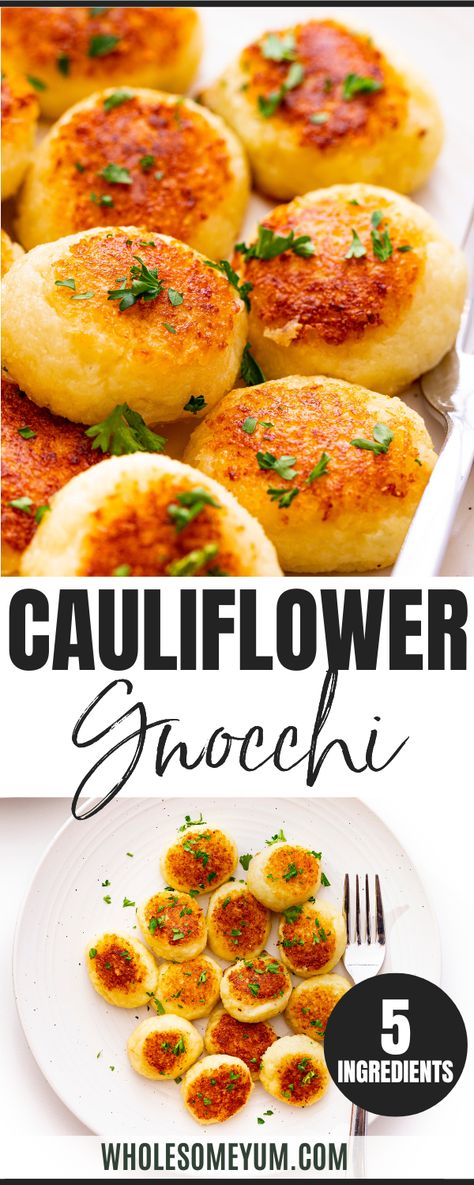 Cauliflower Gnocchi Gluten Free Gnocchi Recipes, Cauliflower Gnocchi Recipe, Gnocchi Recipes Healthy, Best Cauliflower Recipe, Italian Gnocchi, Gluten Free Gnocchi, Cauliflower Gnocchi, Gnocchi Recipe, Wholesome Yum