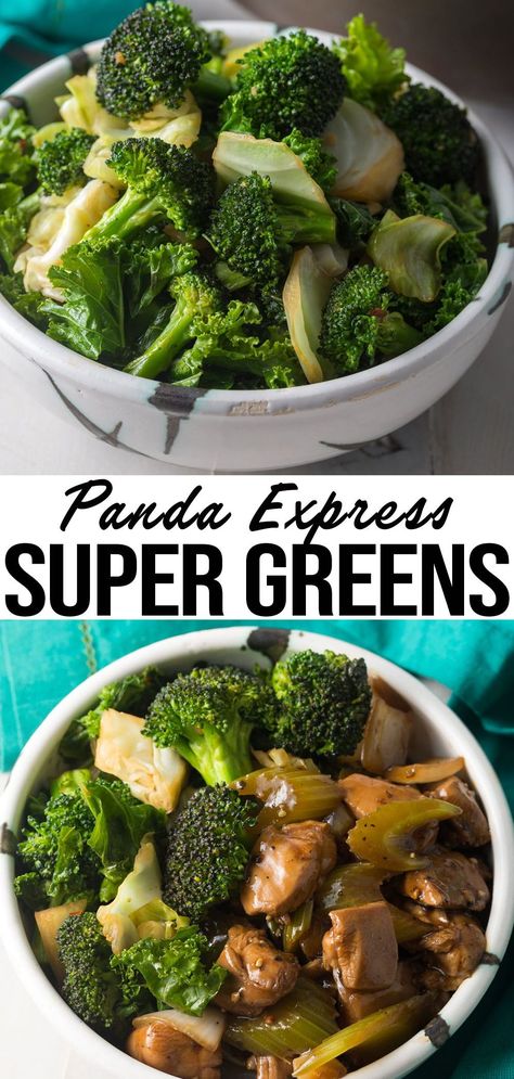 Super Greens Recipes, Super Greens Panda Express, Panda Express Green Bean Chicken, Panda Express Super Greens Recipe, Broccoli Greens Recipe, Green Bean Chicken Panda Express, Panda Express Super Greens Copycat, Panda Express Chicken And Green Beans, Panda Express Super Greens