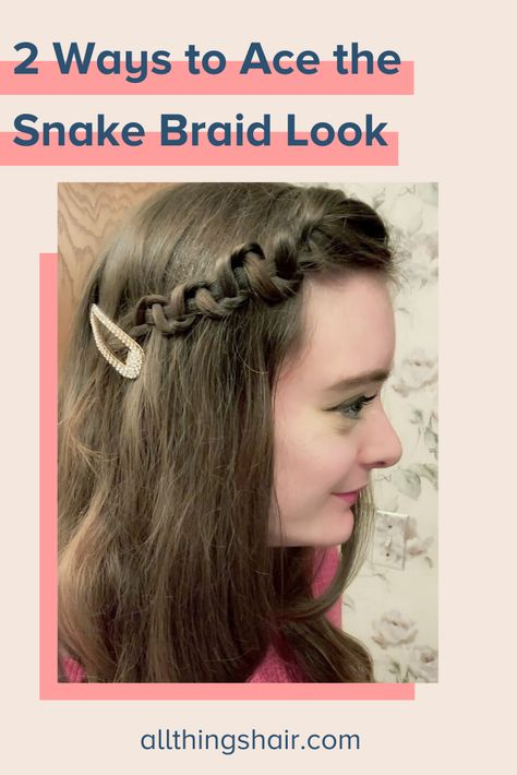 Find out how to do two variations of the snake braid. Snake Braid Tutorial, Easy Hair Tutorials, Snake Braid, Braid Bun, Hair Tutorials Easy, Beautiful Braids, Braided Bun, Easy Hair, A Snake