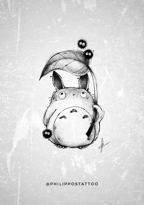 My Neighbour Toroto Tattoos, Totoro Tattoo Color, Totoro Tattoo Design, Totoro Line Art, Totoro Printable, Carbon Tattoo, Berserker Tattoo, Totoro Drawing, Miyazaki Tattoo