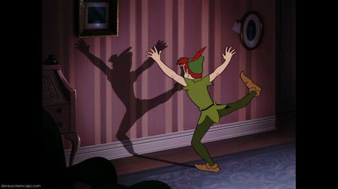 shadow Peter Pan Shadow, Peter Pan 1953, Peter Pan Movie, Peter Pan Disney, Disney Theory, Old Disney, Disney Aesthetic, Captain Hook, Disney Animation