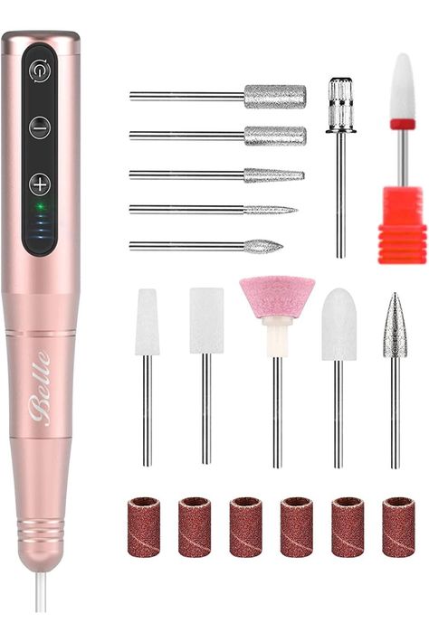 Cordless Nail Drill for Acrylic Nails ,Belle Wireless Electric Efile with Bits and Sanding Bands,30000RPM Portable Rechargeable Nail File for Manicure Pedicure Tool Files, Nail Drill Machine, Pedicure Tools, Home Salon, Nail Drill, Nail File, Sanding, Manicure And Pedicure, Nail Care