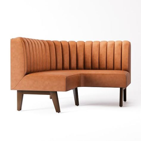 BANQUETTE | West Elm Corner Banquette Seating Dining Room, Banquette Seating Dining Room, Corner Banquette Seating, Curved Banquette Seating, Tufted Banquette, Curved Banquette, Dining Room Banquette, Leather Banquette, Booth Seat