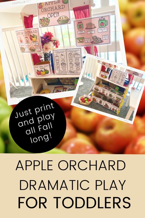 How to Make An Apple Orchard Dramatic Play Stand - Teach Talk Inspire Dramatic Play Stand, Apple Orchard Dramatic Play, Toddler Routine, Purposeful Play, Apple Treat, Independent Play, Easy Toddler, Toddlers And Preschoolers, Apple Orchard